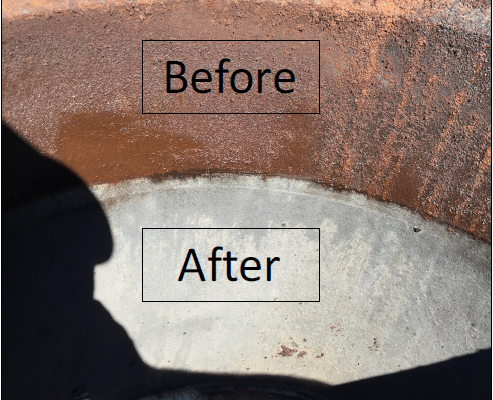 Example of chemical cleaning results